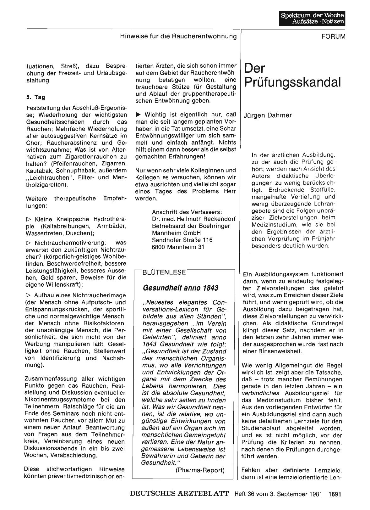 Vorschauseite 1: Gesundheit anno 1843