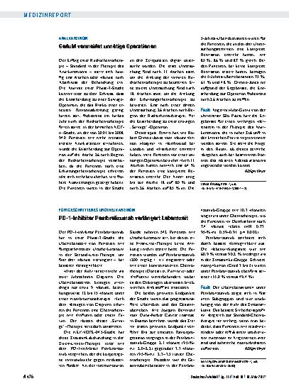 Vorschauseite 1: Fortgeschrittenes Urothelkarzinom: PD-1-Inhibitor Pembrolizumab verlängert Lebenszeit