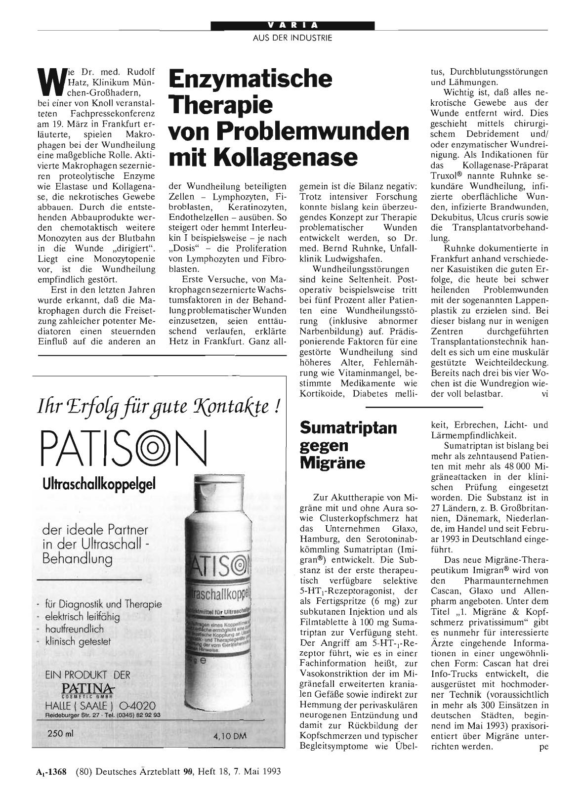 Vorschauseite 1: Sumatriptan gegen Migräne
