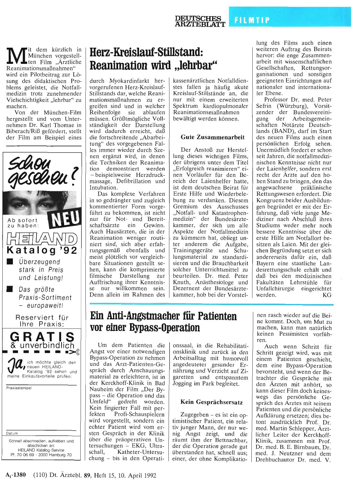 Vorschauseite 1: Ein Anti-Angstmacher für Patienten vor einer Bypass-Operation