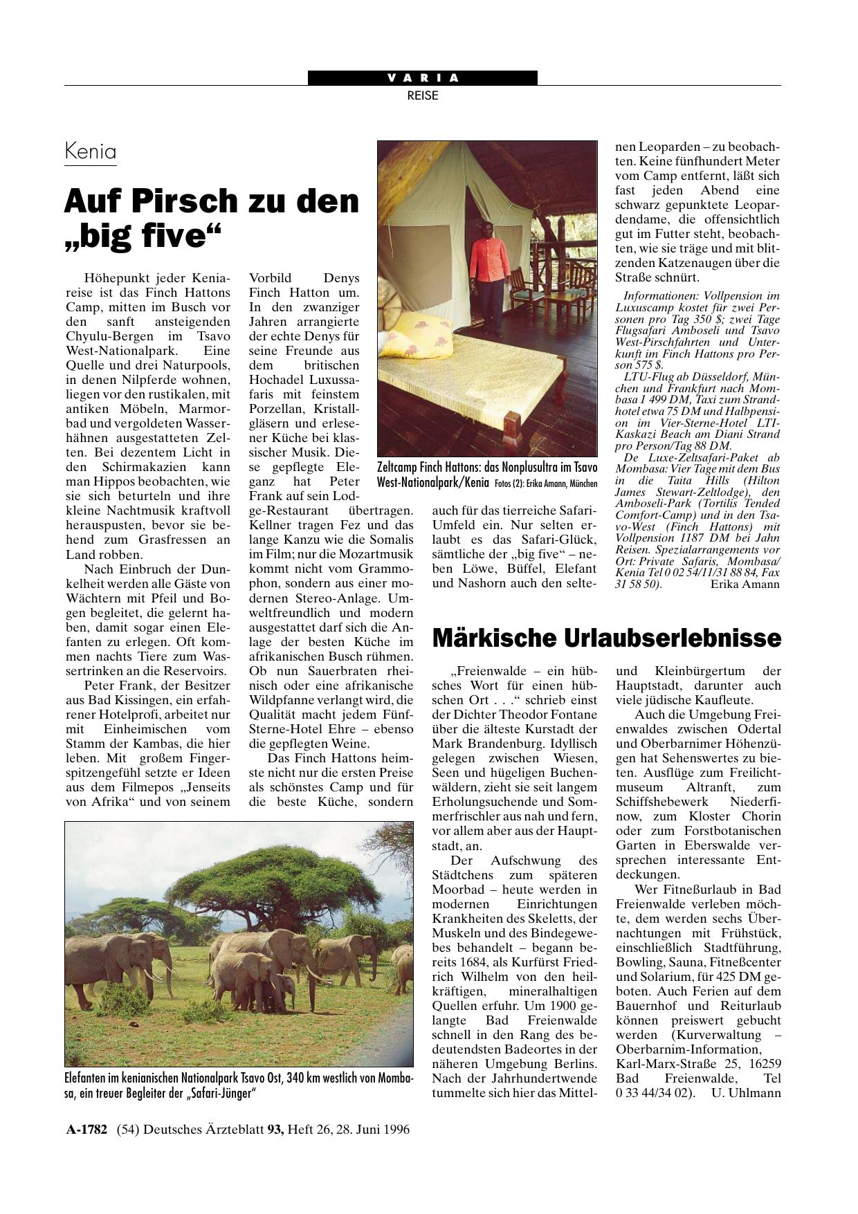 Vorschauseite 1: Kenia: Auf Pirsch zu den „big five“