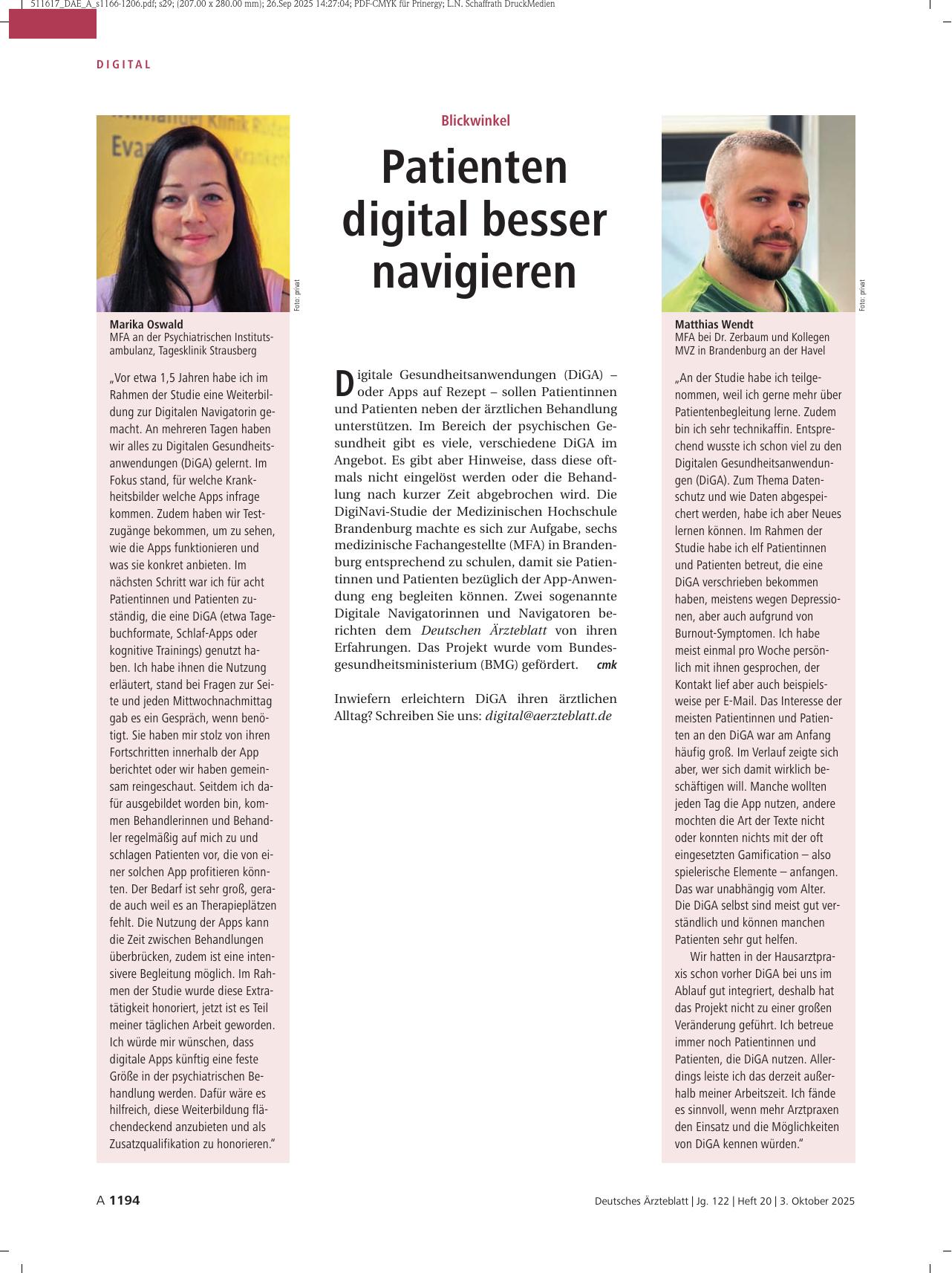 Vorschauseite 1: Blickwinkel: Patienten digital besser navigieren