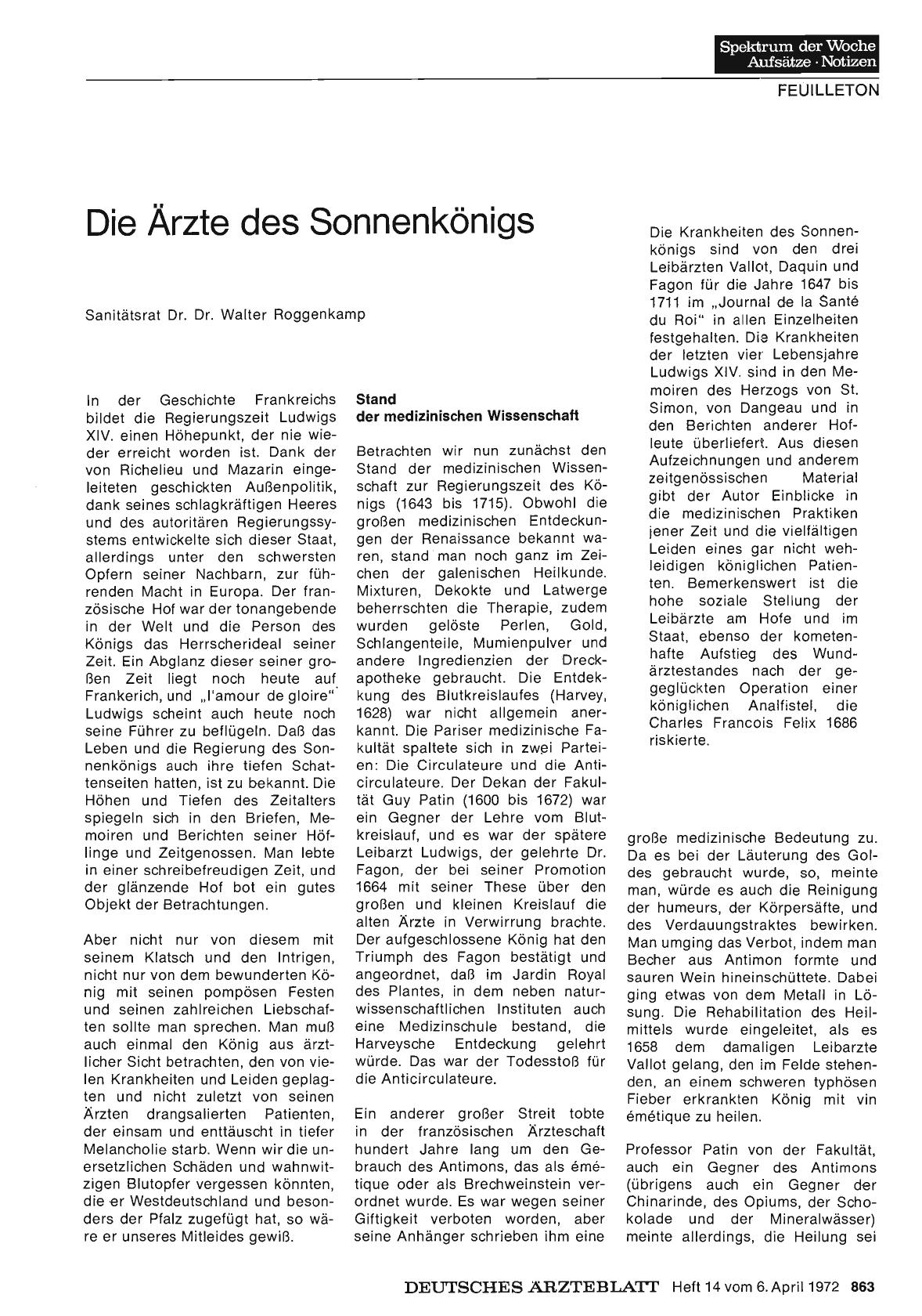 Vorschauseite 1: Die Ärzte des Sonnenkönigs