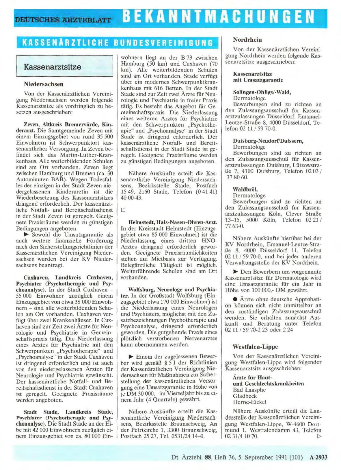 Vorschauseite 1: Kassenarztsitze