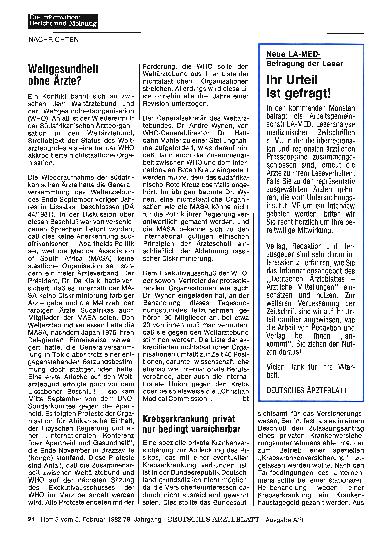 Vorschauseite 1: Weltgesundheit ohne Ärzte?