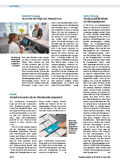 Vorschauseite 1: Ambulante Versorgung: Noch sind die Wege zum Hausarzt kurz