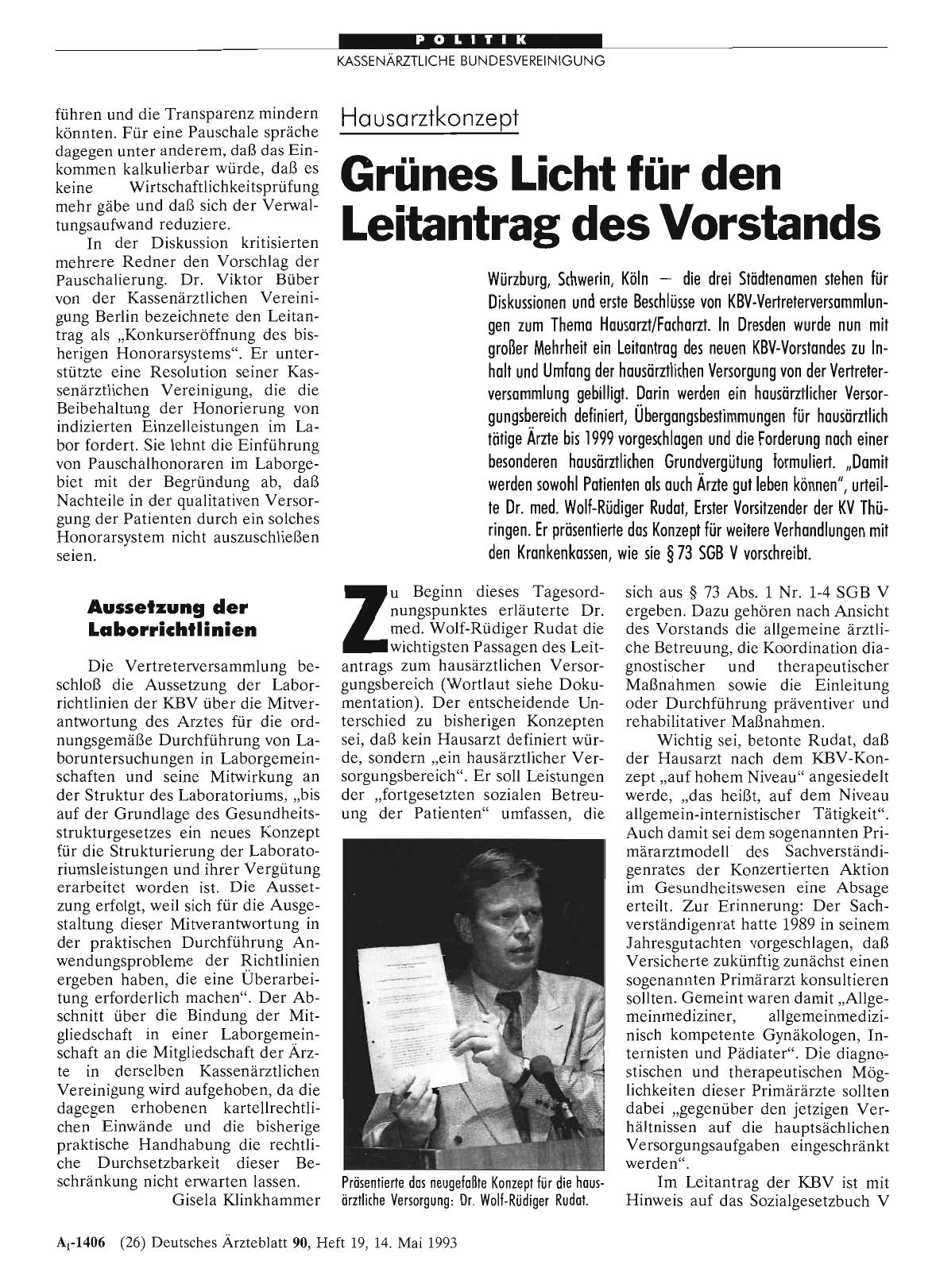 Vorschauseite 1: Hausarztkonzept: Grünes Licht für den Leitantrag des Vorstands