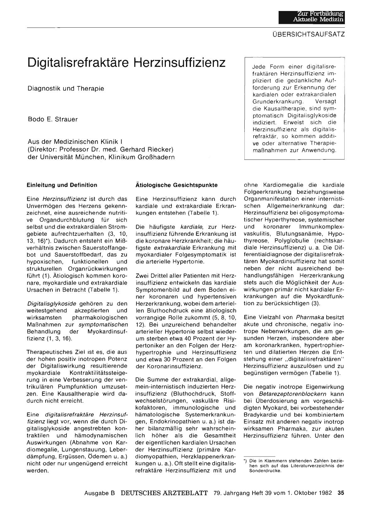 Vorschauseite 1: Digitalisrefraktäre Herzinsuffizienz: Diagnostik und Therapie