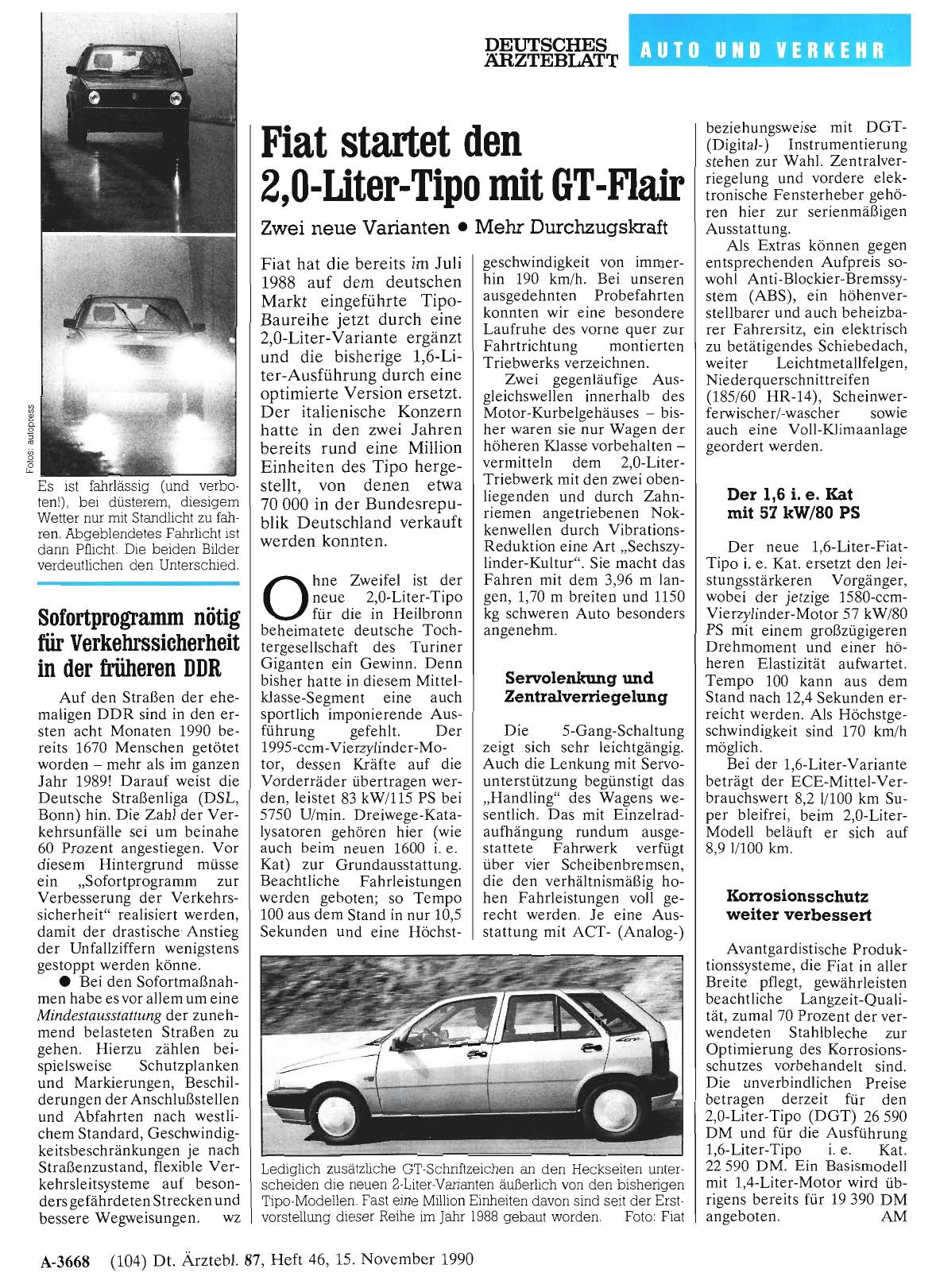 Vorschauseite 1: Sofortprogramm nötig für Verkehrssicherheit in der früheren DDR