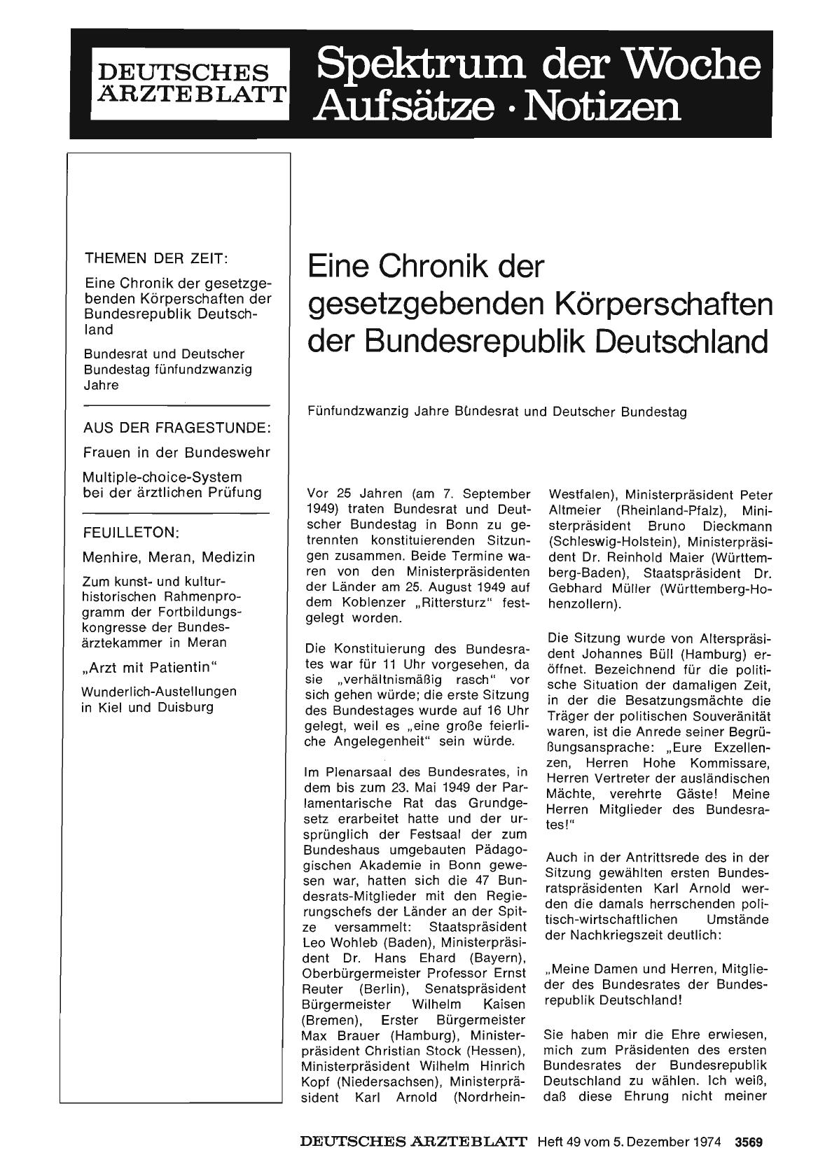 Vorschauseite 1: Eine Chronik der gesetzgebenden Körperschaften der Bundesrepublik Deutschland