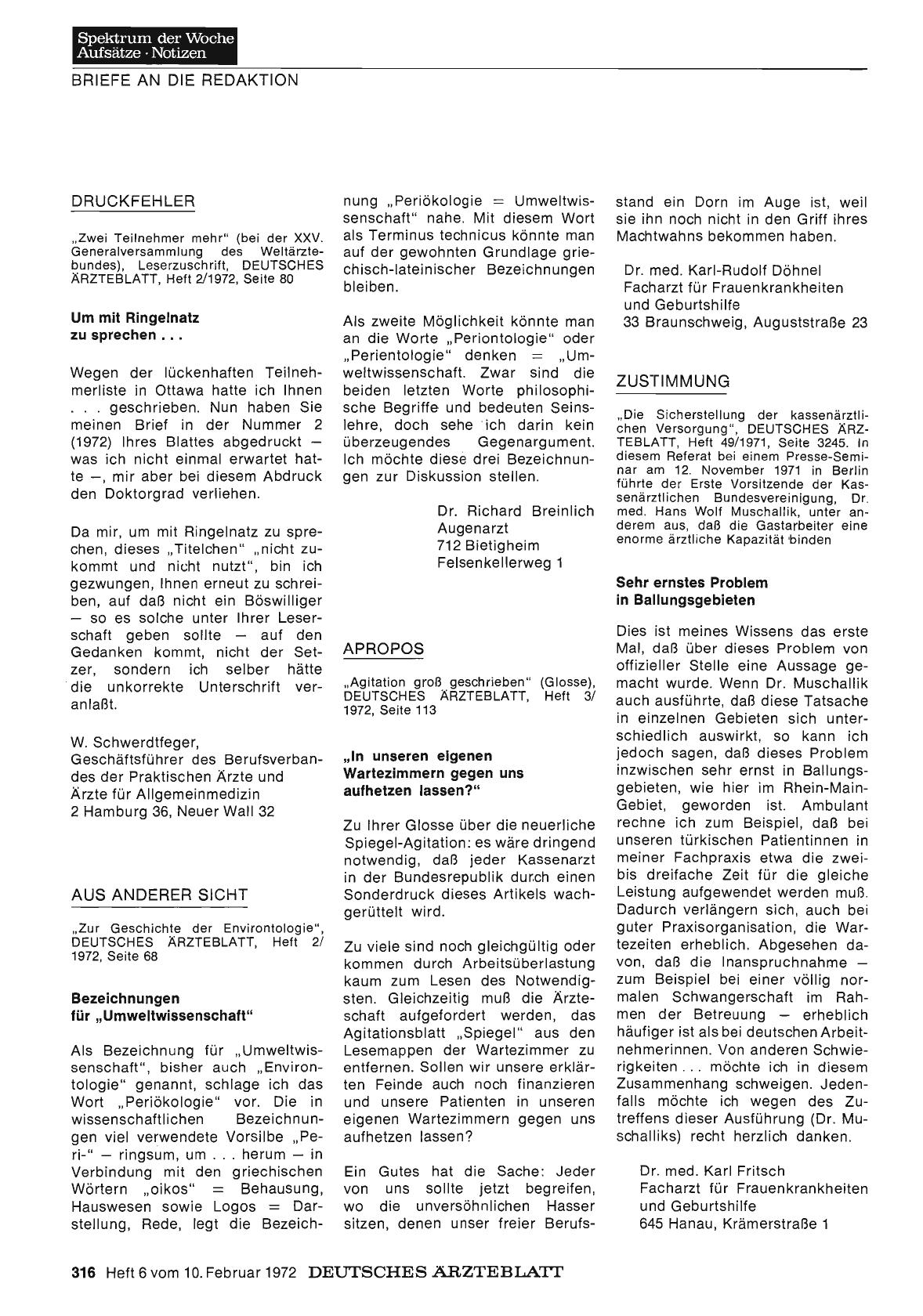 Vorschauseite 1: APROPOS: "In unseren eigenen Wartezimmern gegen uns aufhetzen lassen? "