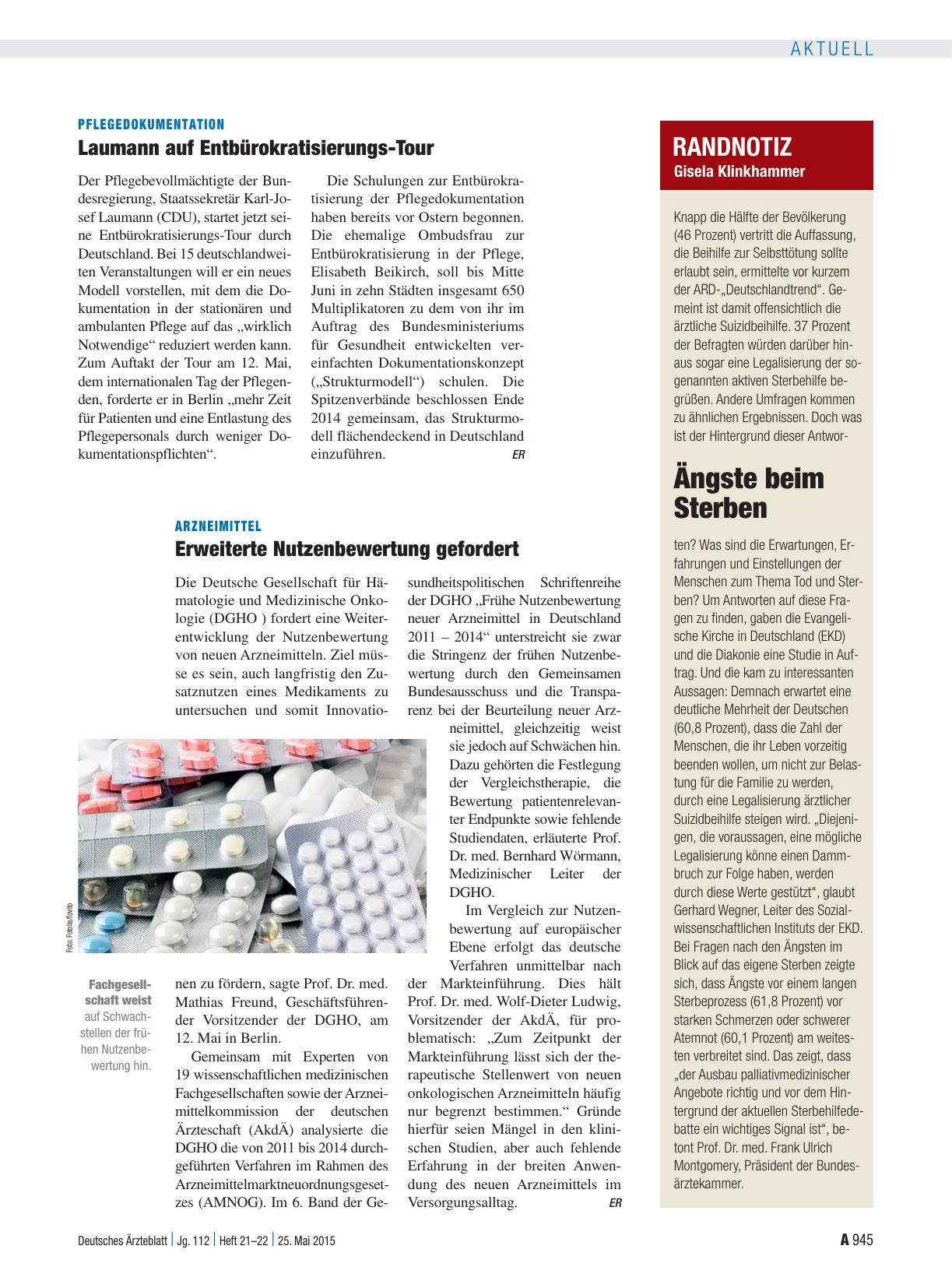 Vorschauseite 1: Arzneimittel: Erweiterte Nutzenbewertung gefordert