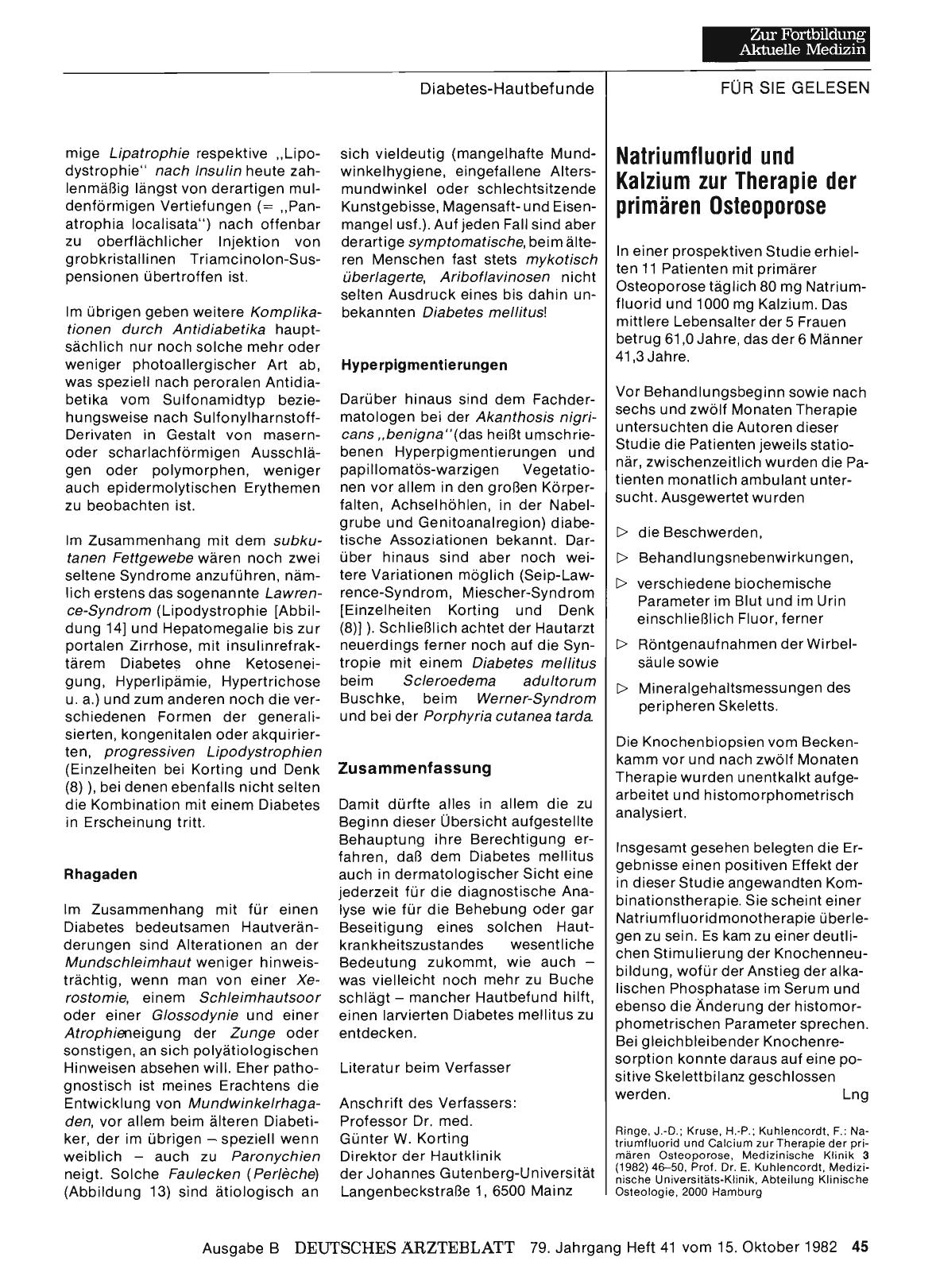Vorschauseite 1: Natriumfluorid und Kalzium zur Therapie der primären Osteoporose