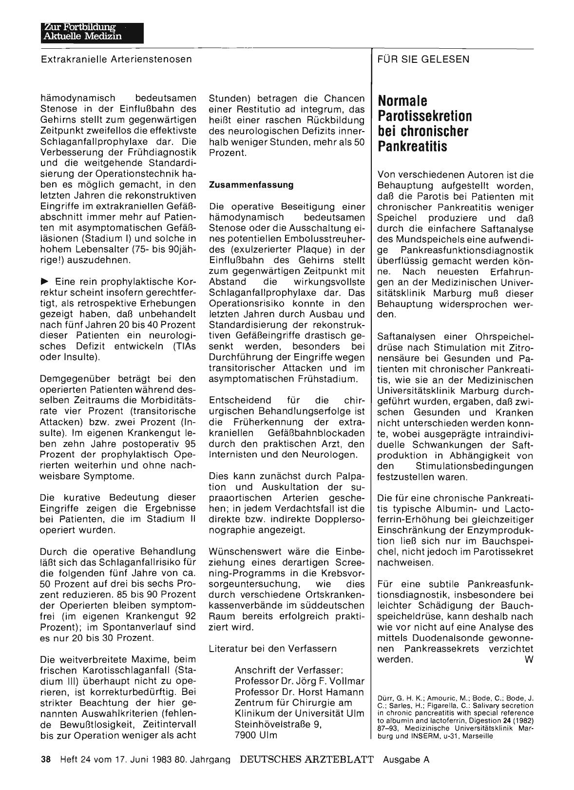 Vorschauseite 1: Normale Parotissekretion bei chronischer Pankreatitis