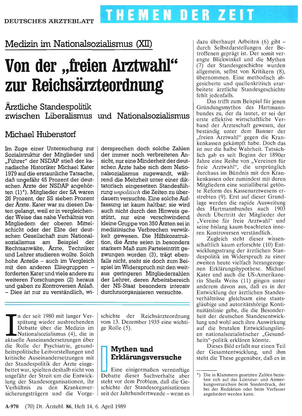 Vorschauseite 1: Von der „freien Arztwahl“ zur Reichsärzteordnung