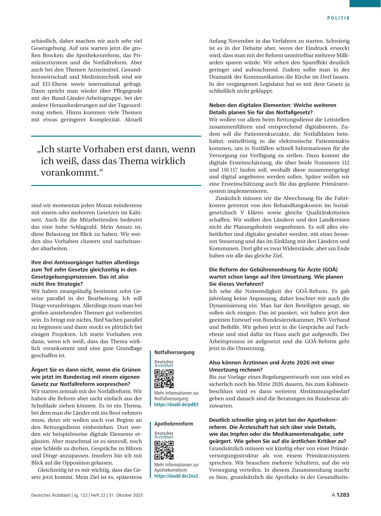 Vorschauseite 2: Interview mit Nina Warken (CDU), Bundesgesundheitsministerin: „Die GOÄ-Reform geht jetzt in die Umsetzung“