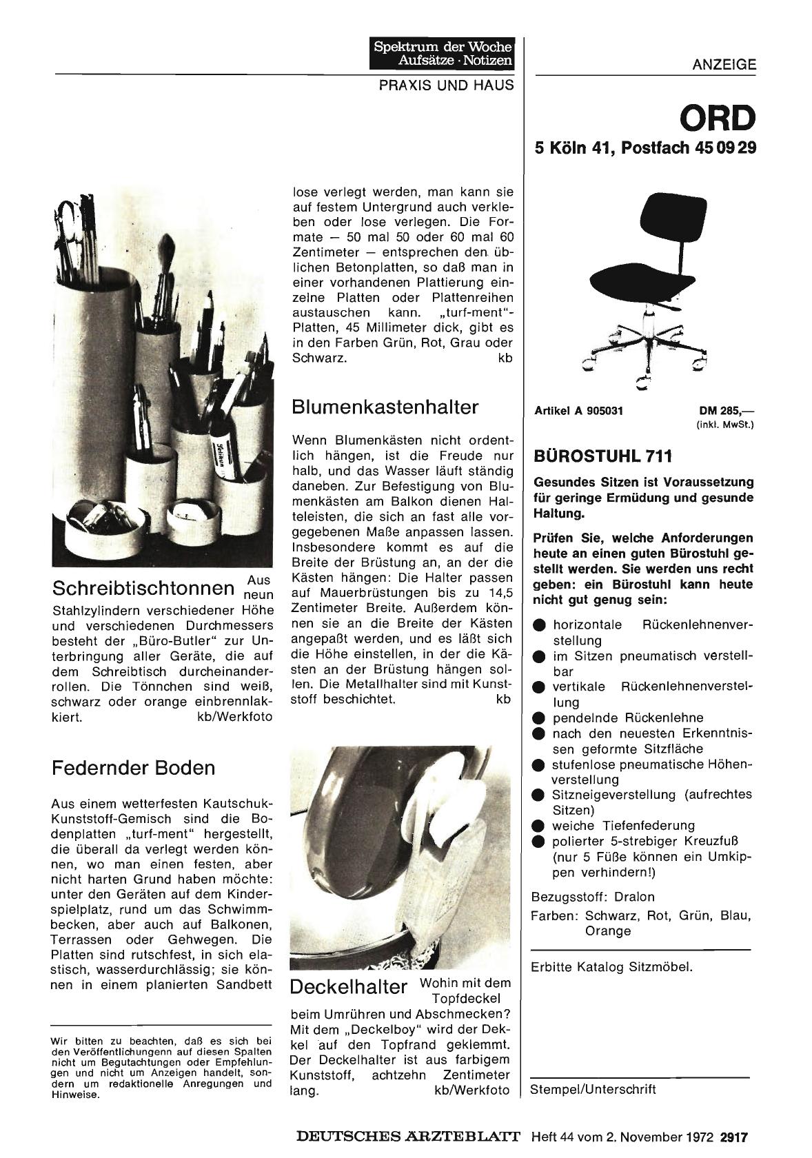 Vorschauseite 1: Schreibtischtonnen / Federnder Boden / Blumenkastenhalter / Deckelhalter