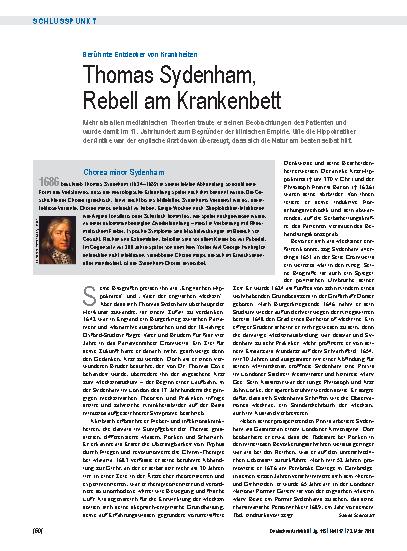 Vorschauseite 1: Berühmte Entdecker von Krankheiten: Thomas Sydenham, Rebell am Krankenbett