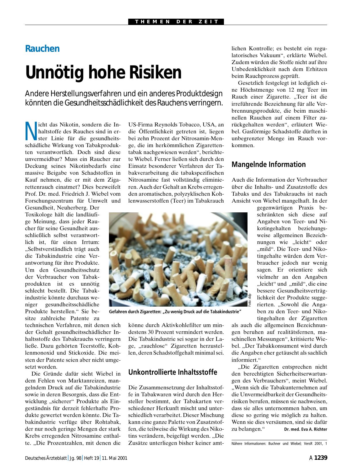 Vorschauseite 1: Rauchen: Unnötig hohe Risiken