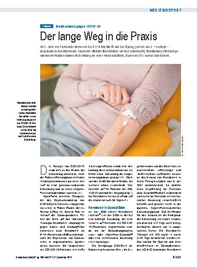 Vorschauseite 1: Medikamente gegen COVID-19: Der lange Weg in die Praxis