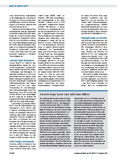 Vorschauseite 2: Medikamente gegen COVID-19: Der lange Weg in die Praxis