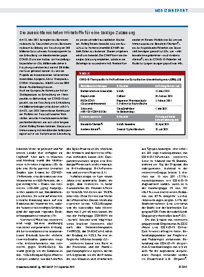 Vorschauseite 3: Medikamente gegen COVID-19: Der lange Weg in die Praxis