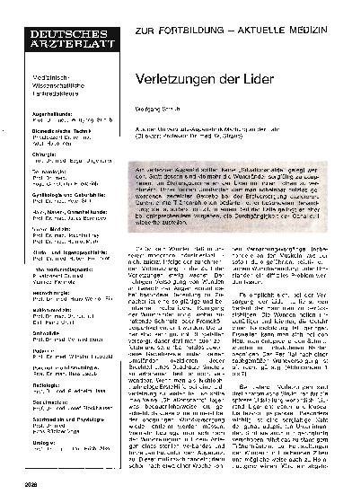 Vorschauseite 1: Verletzungen der Lider