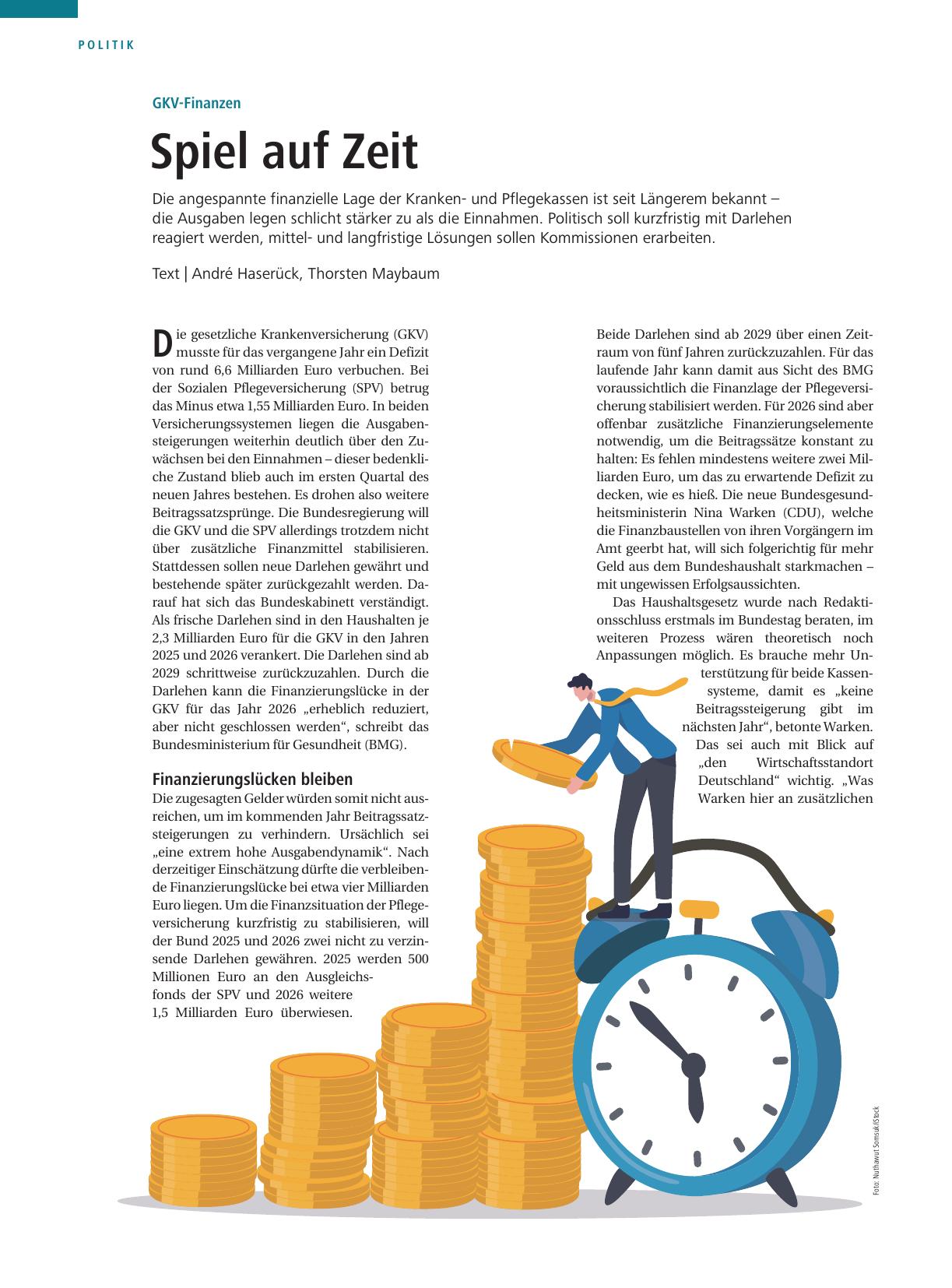 Vorschauseite 1: GKV-Finanzen: Spiel auf Zeit