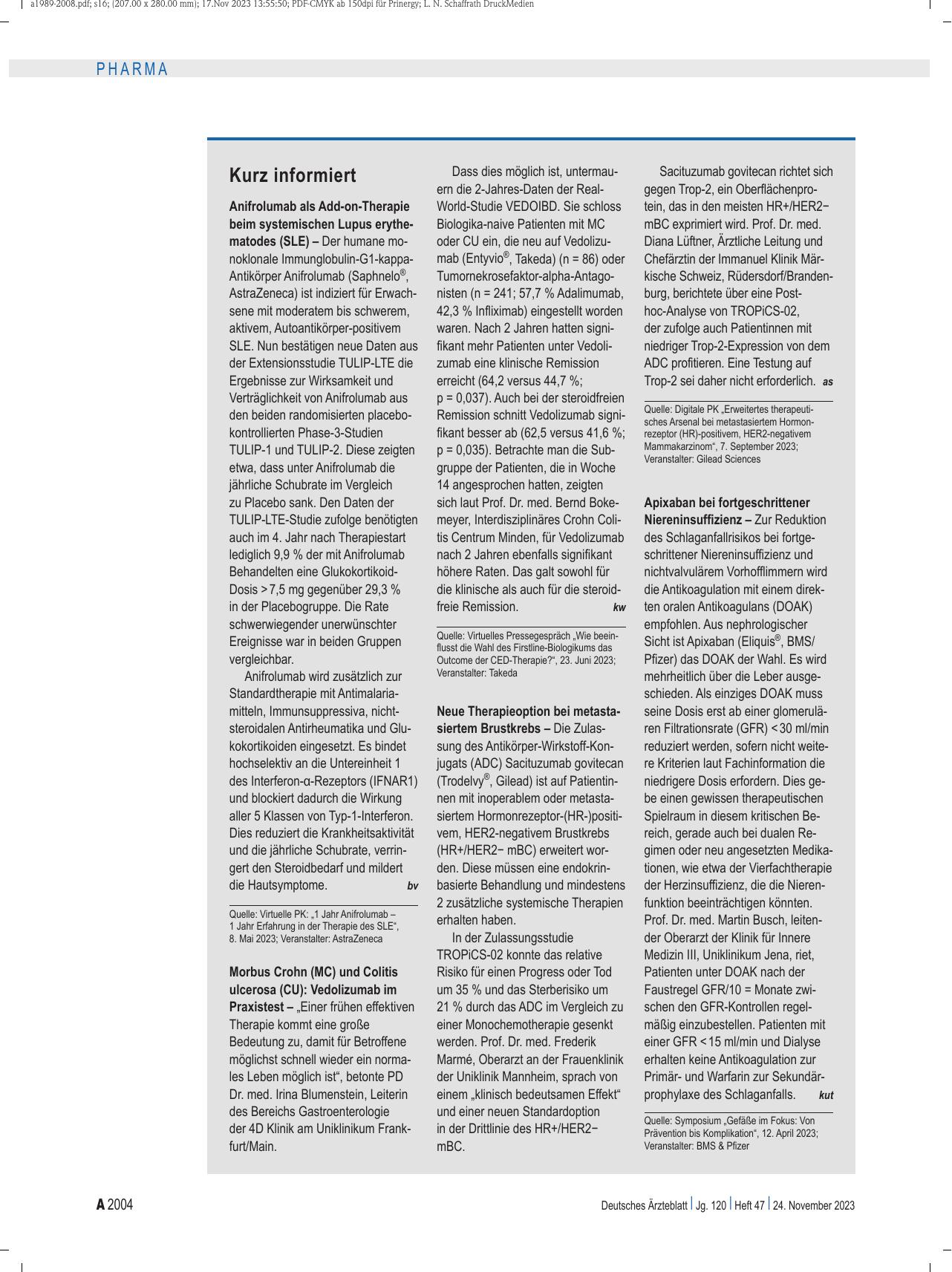Vorschauseite 1: Kurz informiert.