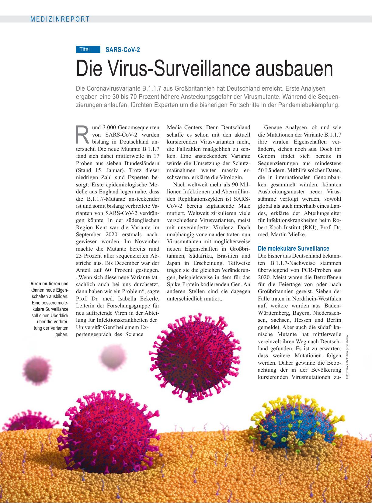 Vorschauseite 1: SARS-CoV-2: Die Virus-Surveillance ausbauen