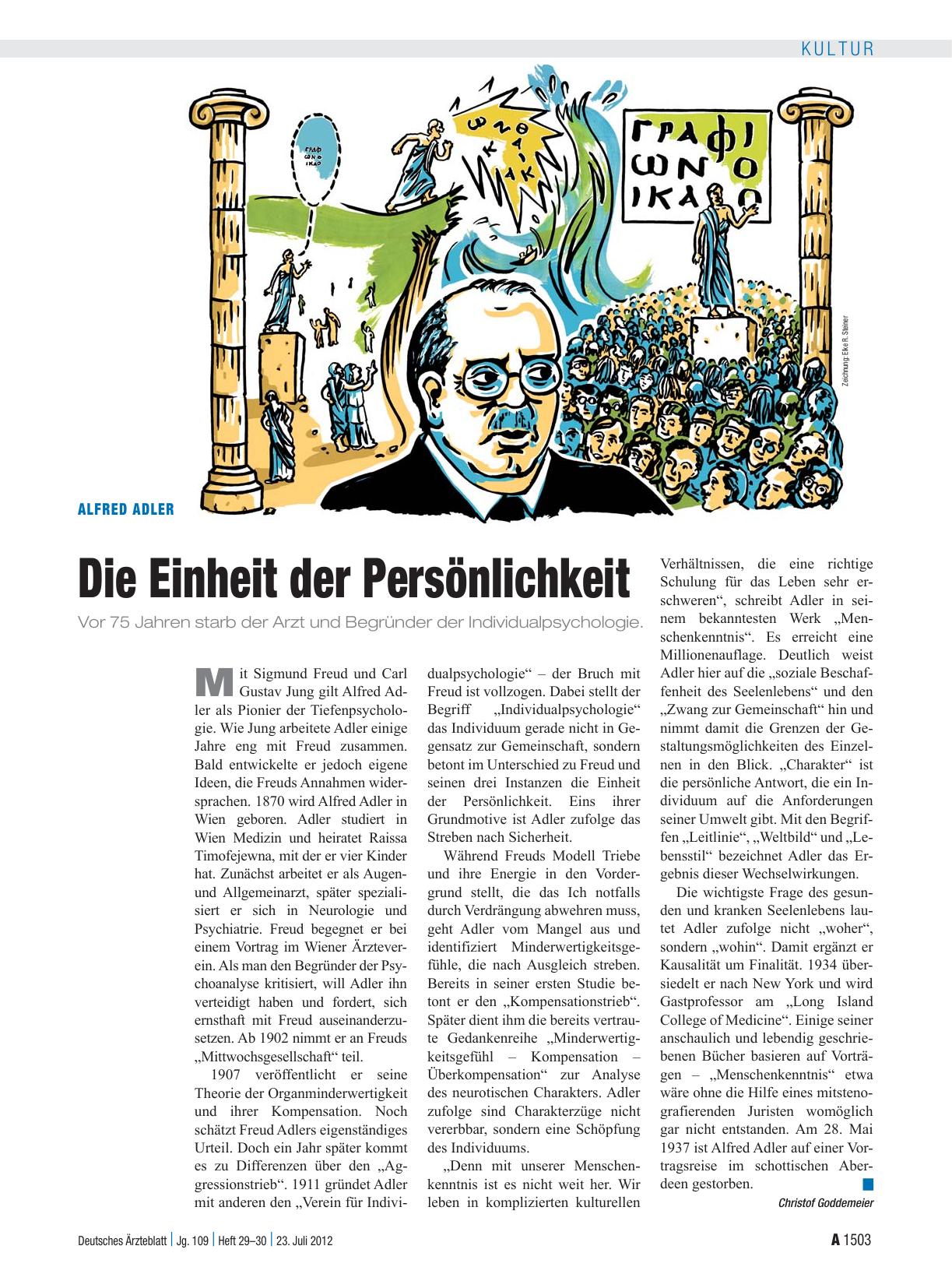 Vorschauseite 1: Alfred Adler: Die Einheit der Persönlichkeit