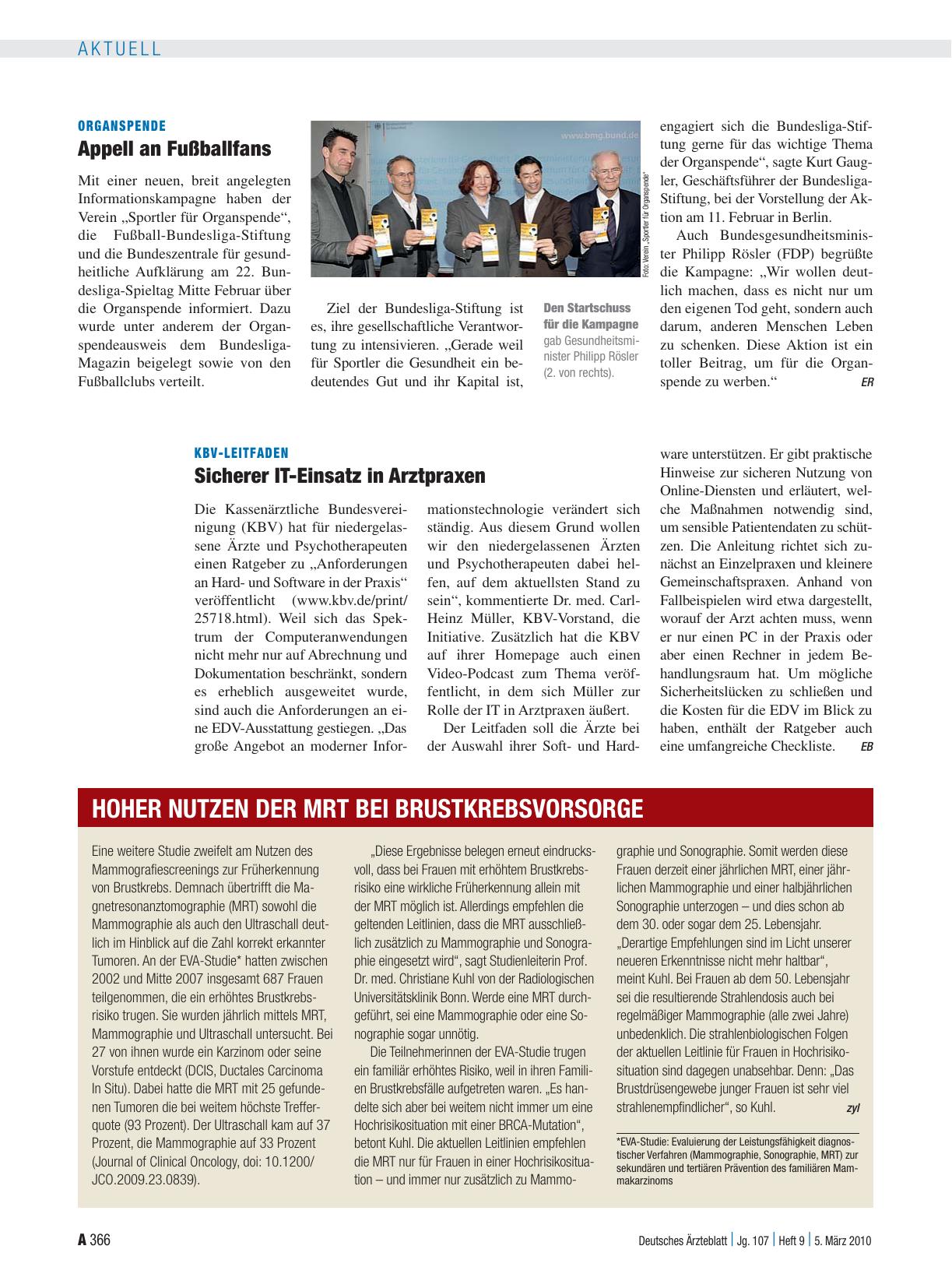 Vorschauseite 1: Hoher Nutzen der MRT bei Brustkrebsvorsorge