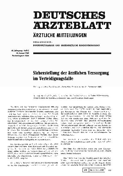 Vorschauseite 1: Sicherstellung der ärztlichen Versorgung im Verteidigungsfalle (I)