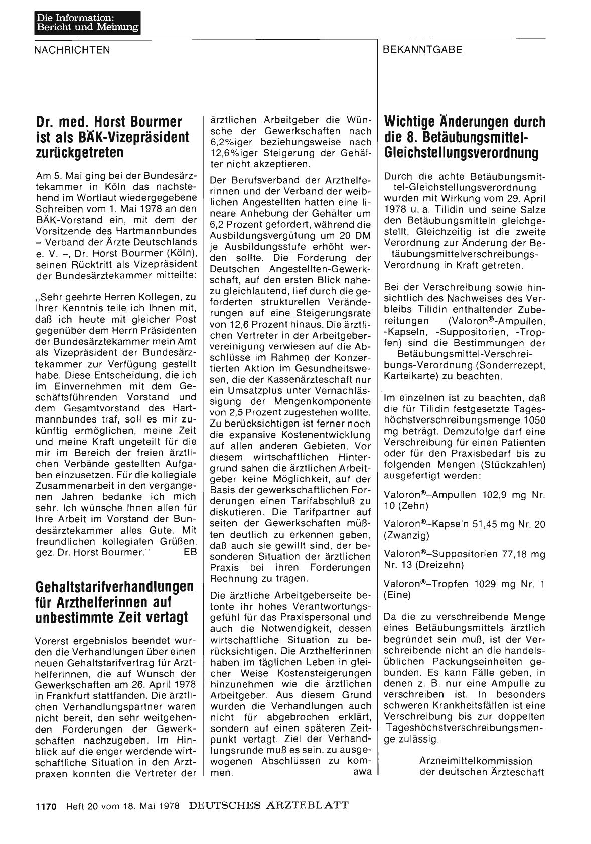 Vorschauseite 1: Dr. med. Horst Bourmer ist als BÄK-Vizepräsident zurückgetreten