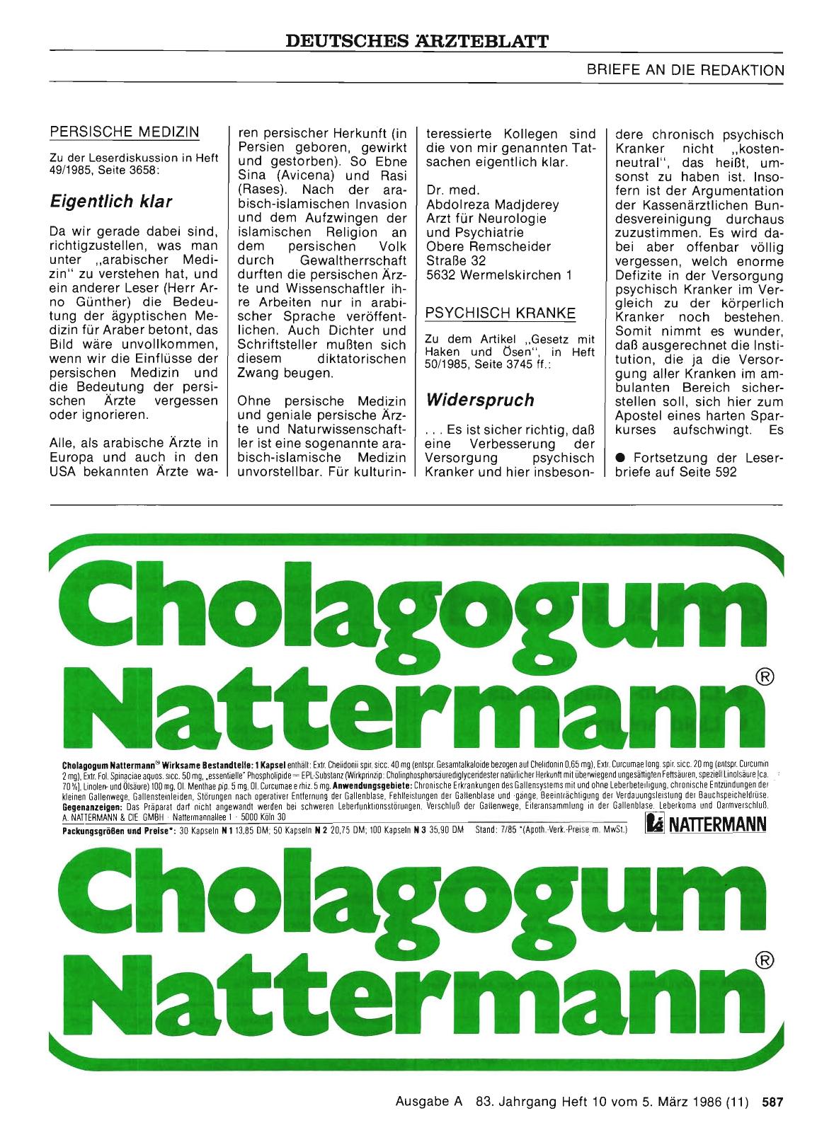 Vorschauseite 1: PERSISCHE MEDIZIN: Eigentlich klar