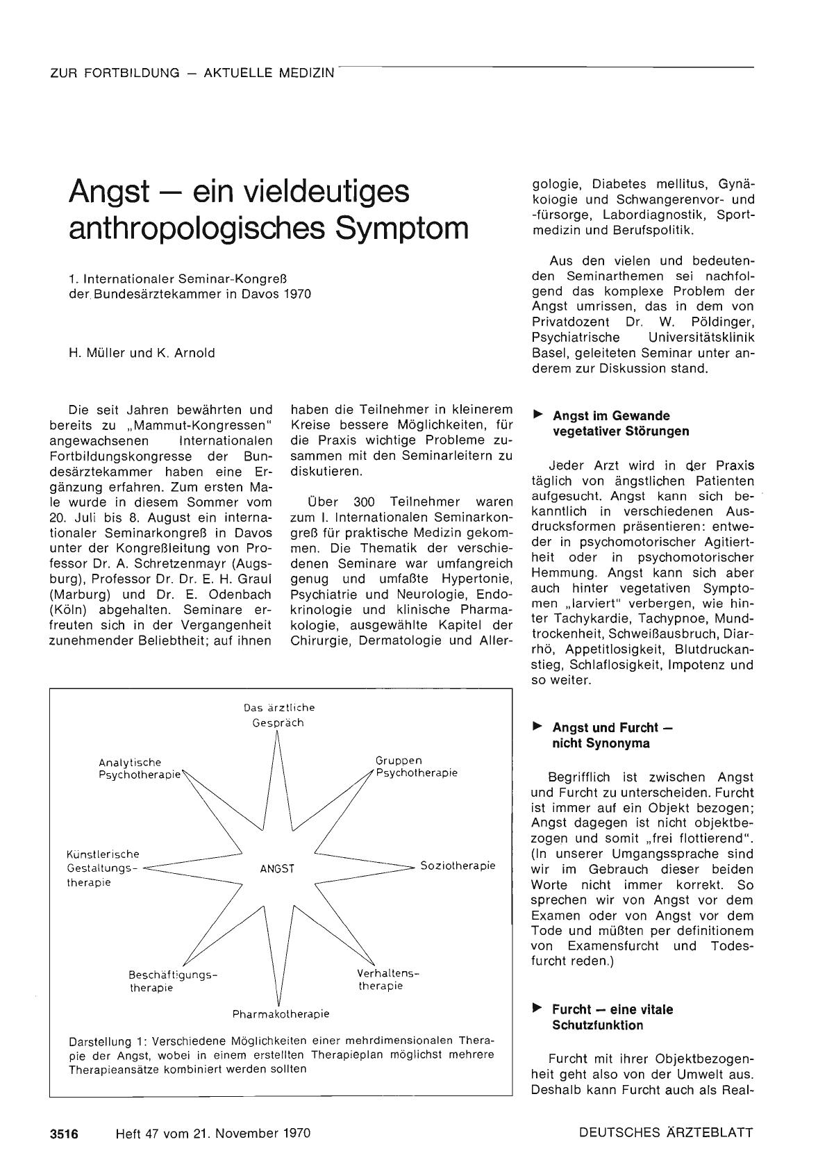 Vorschauseite 1: Angst - ein vieldeutiges anthropologisches Symptom