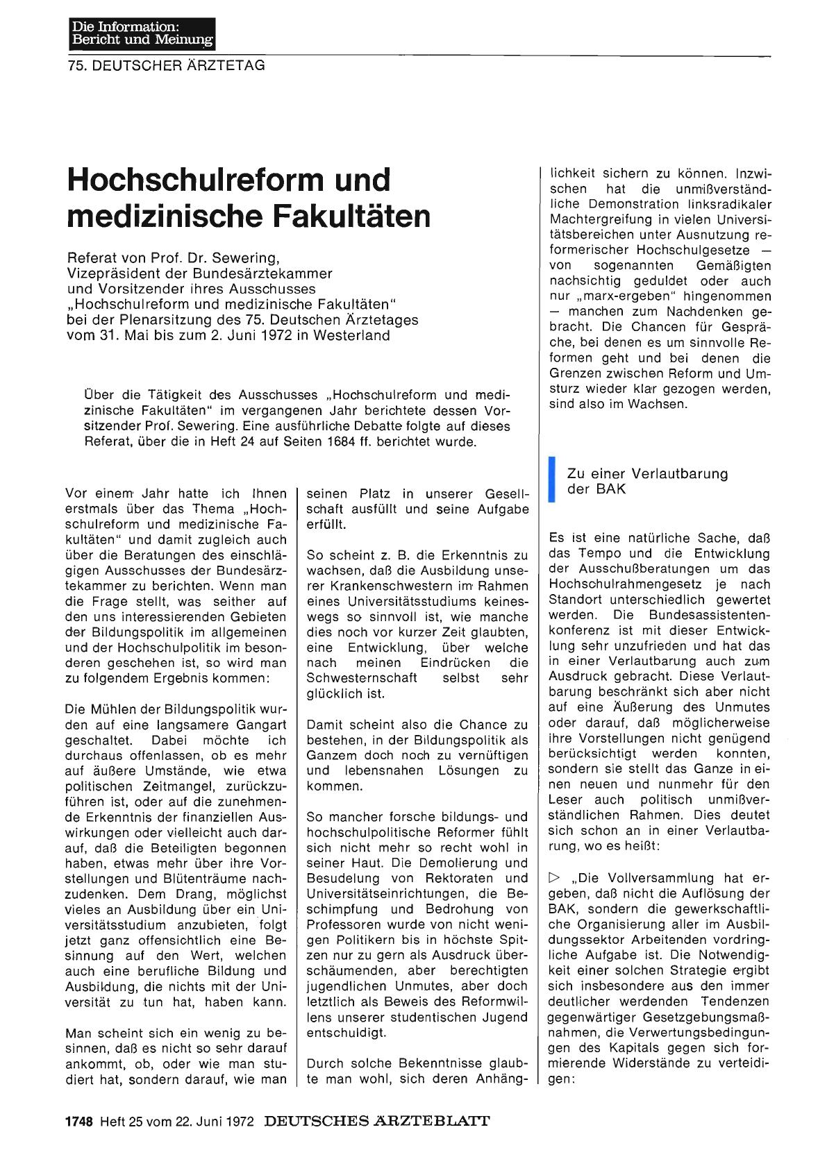 Vorschauseite 1: Hochschulreform und medizinische Fakultäten