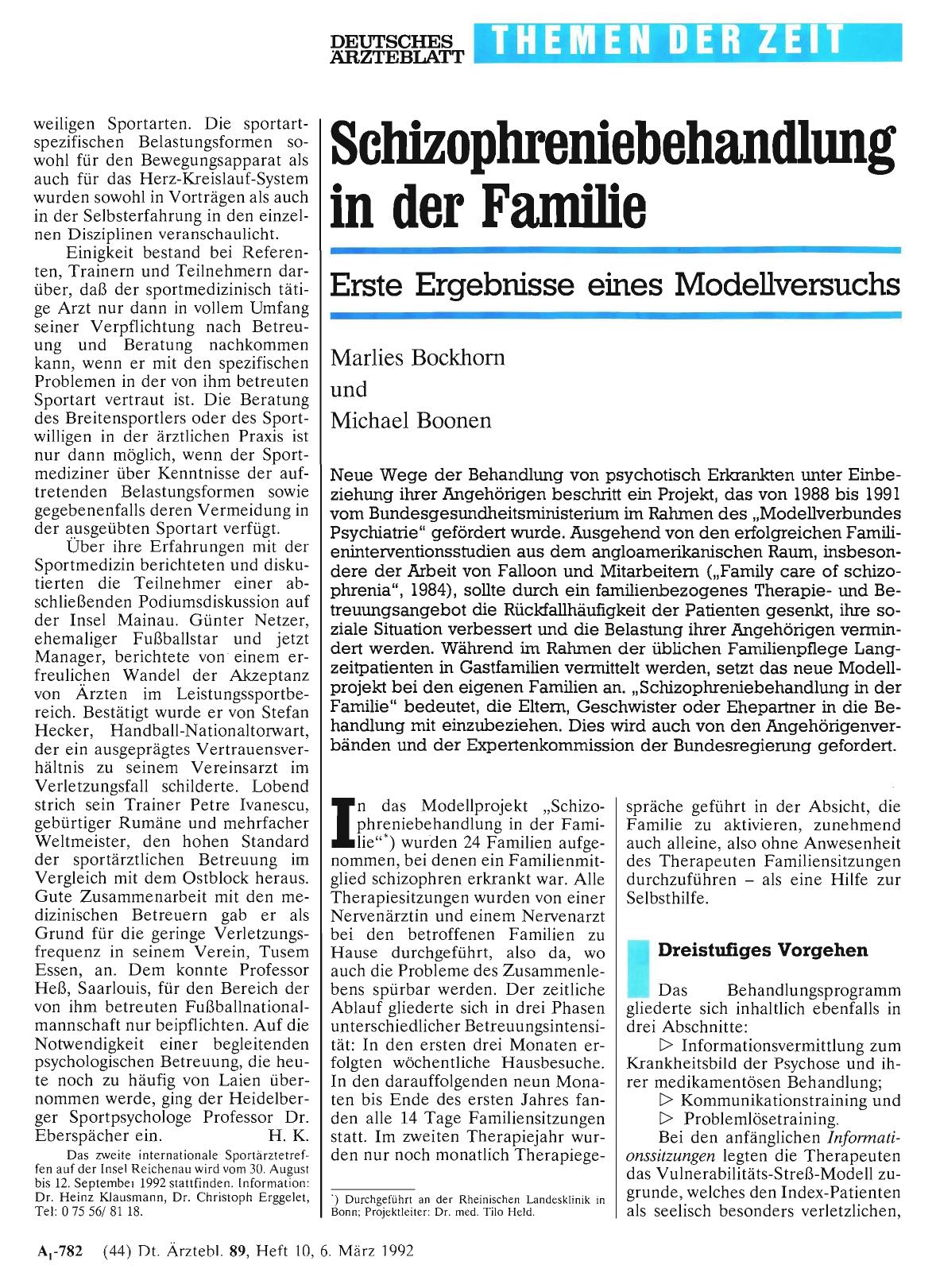 Vorschauseite 1: Schizophreniebehandlung in der Familie: Erste Ergebnisse eines Modellversuchs