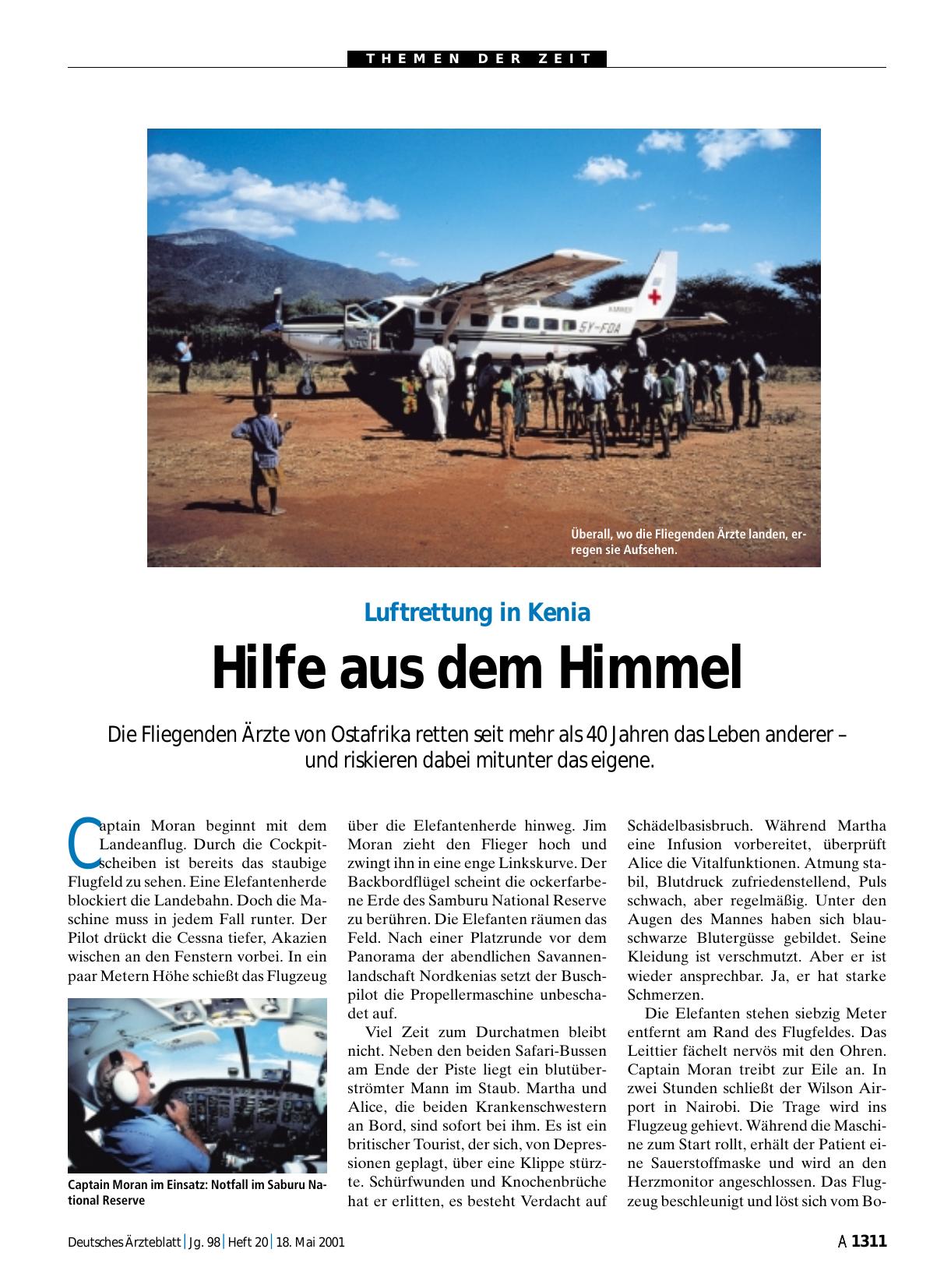 Vorschauseite 1: Luftrettung in Kenia: Hilfe aus dem Himmel