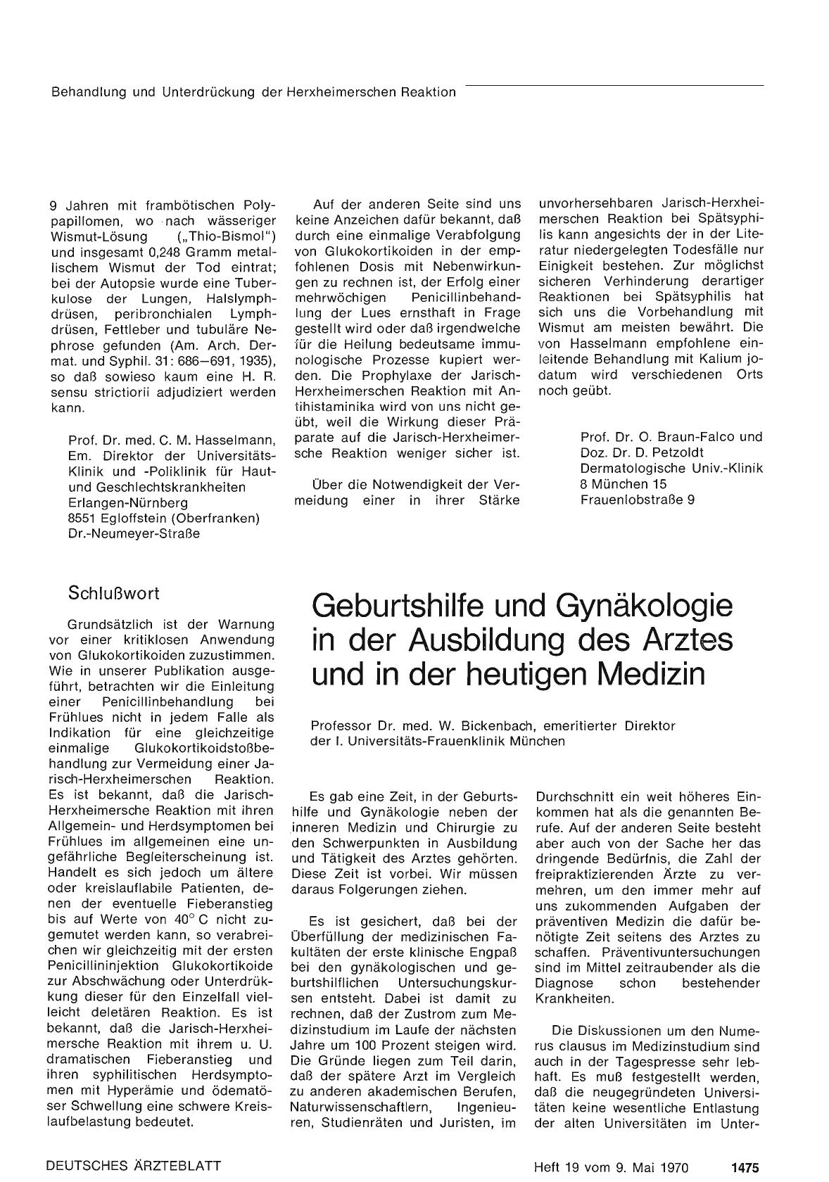 Vorschauseite 1: Geburtshilfe und Gynäkologie in der Ausbildung des Arztes und in der heutigen Medizin