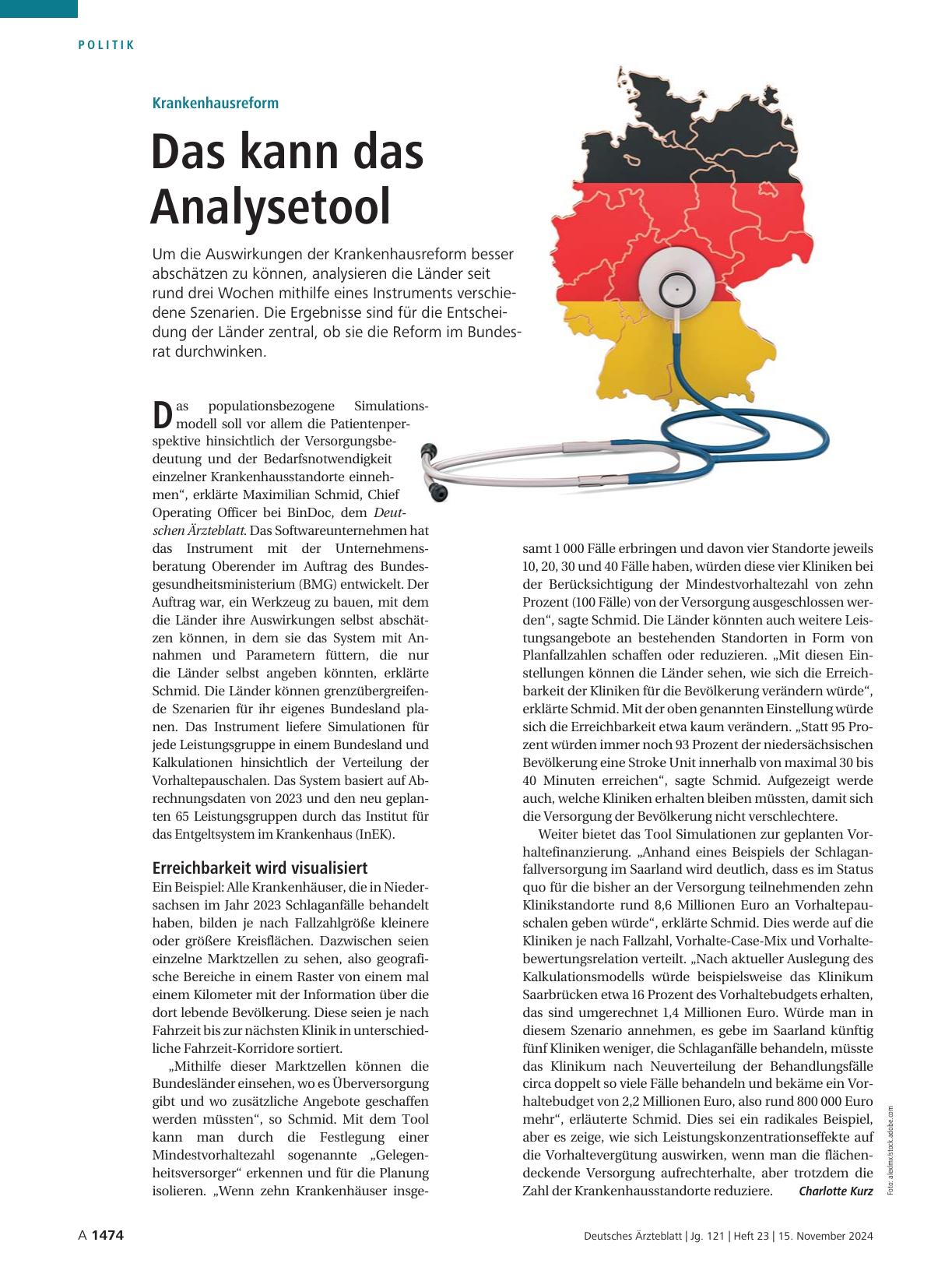 Vorschauseite 1: Krankenhausreform: Das kann das Analysetool
