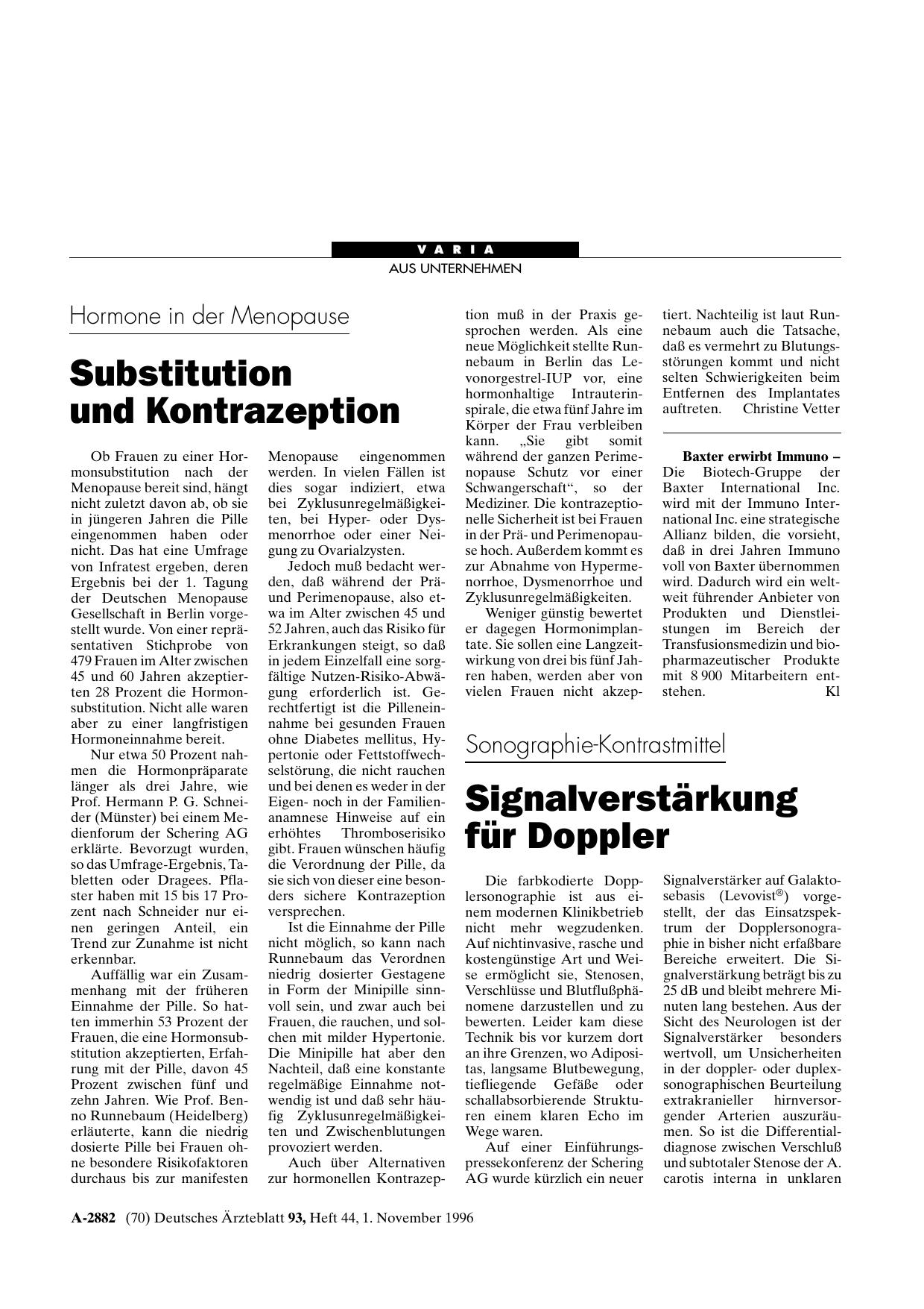 Vorschauseite 1: Hormone in der Menopause: Substitution und Kontrazeption