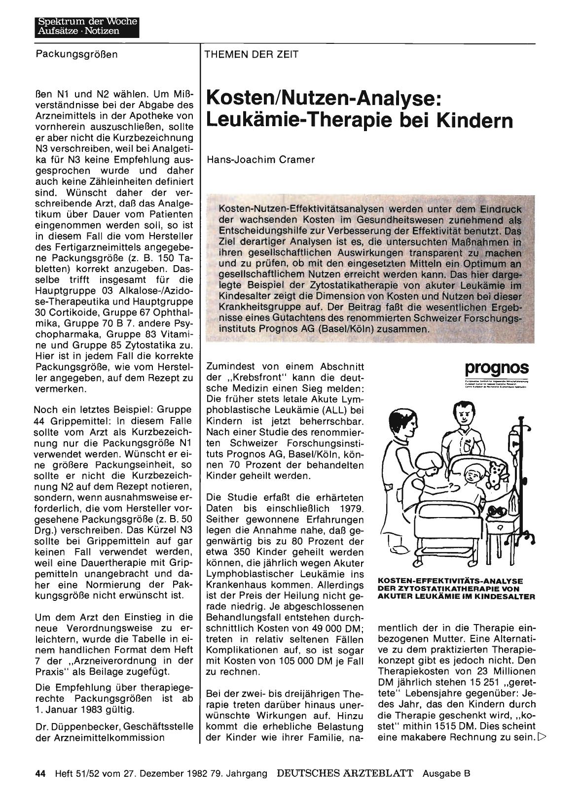 Vorschauseite 1: Kosten/Nutzen-Analyse: Leukämie-Therapie bei Kindern