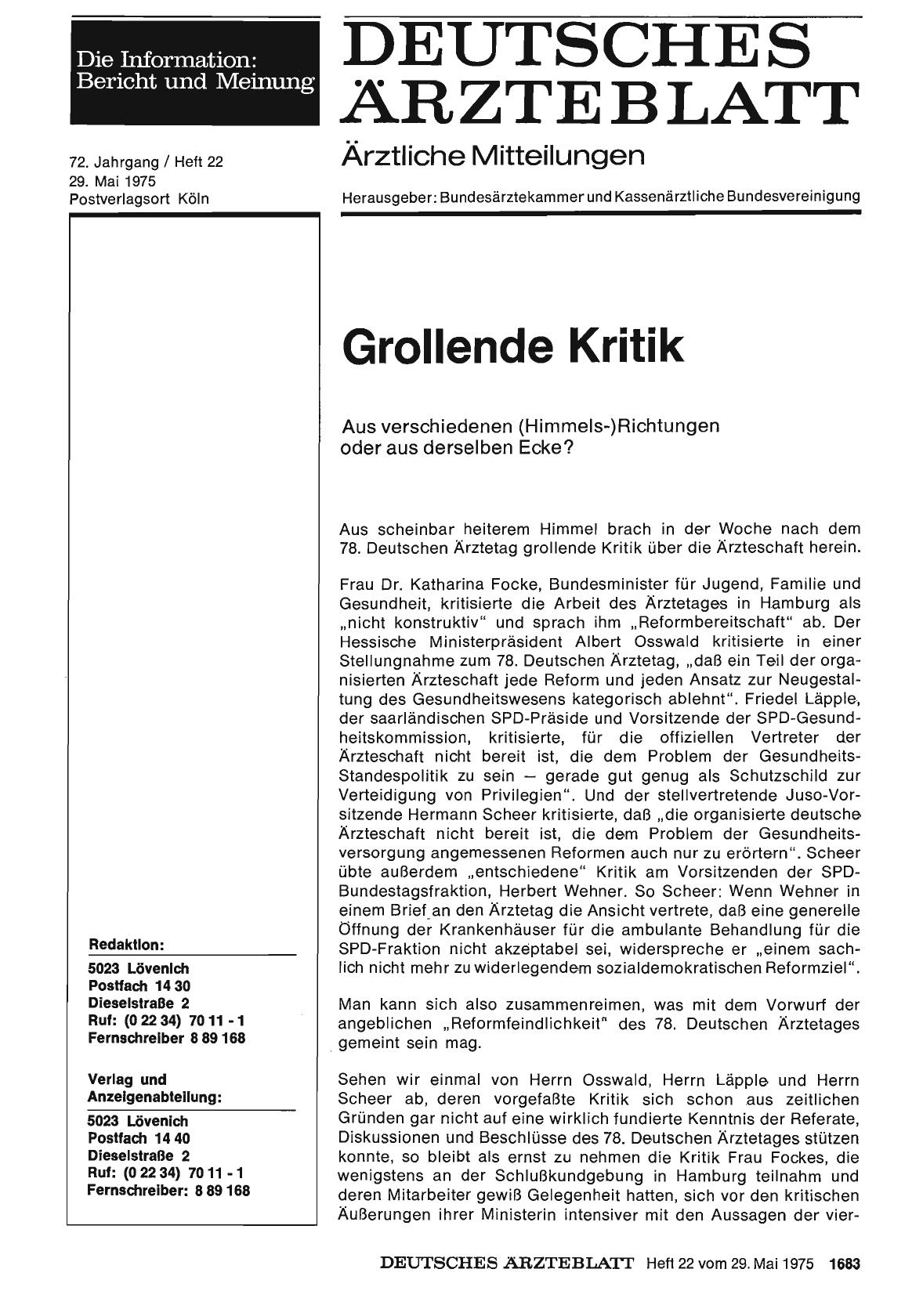 Vorschauseite 1: Grollende Kritik: Aus verschiedenen (Himmels-)Richtungen oder aus derselben Ecke?
