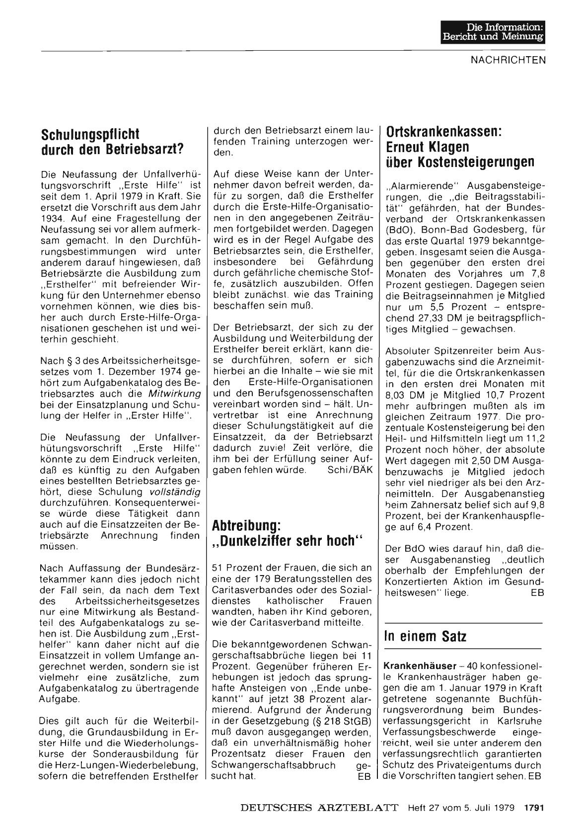 Vorschauseite 1: Schulungspflicht durch den Betriebsarzt?