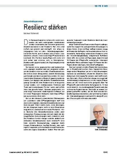 Vorschauseite 1: Gesundheitspersonal: Resilienz stärken