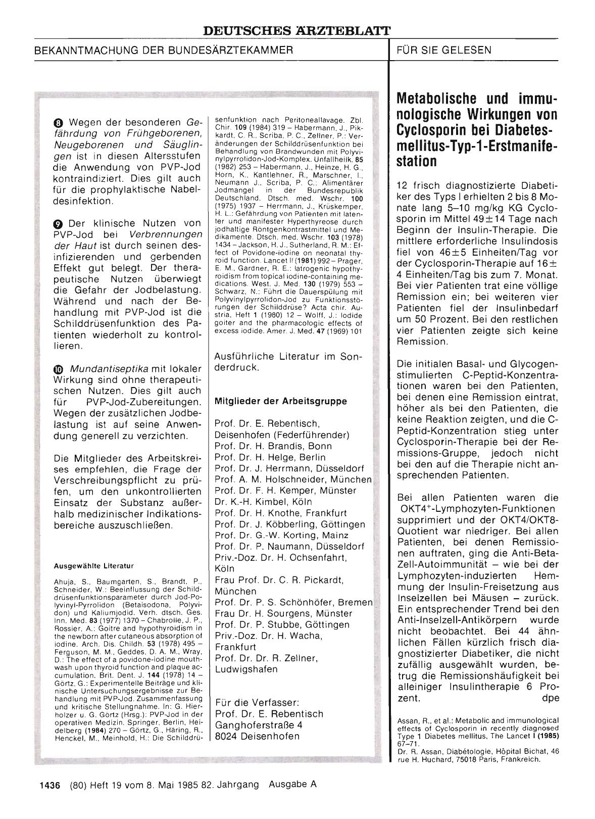 Vorschauseite 1: Metabolische und immunologische Wirkungen von Cyclosporin bei Diabetesmellitus-Typ-1-Erstmanifestation
