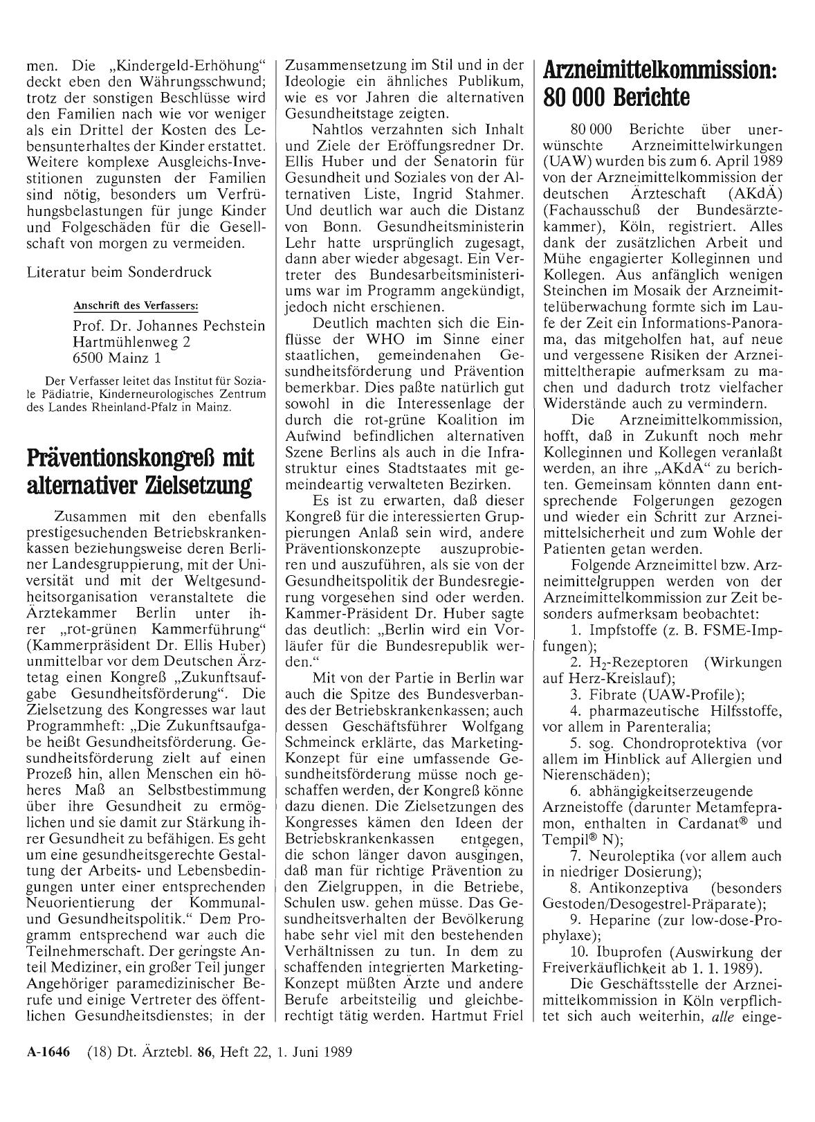 Vorschauseite 1: Präventionskongreß mit alternativer Zielsetzung