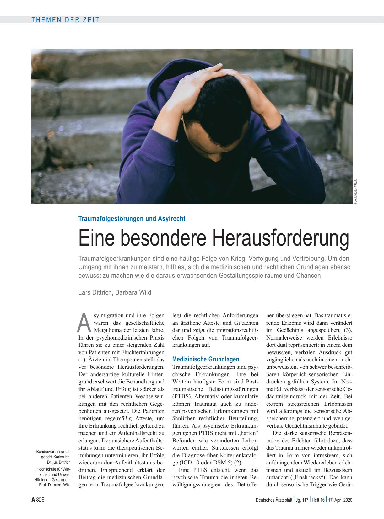 Vorschauseite 1: Traumafolgestörungen und Asylrecht: Eine besondere Herausforderung