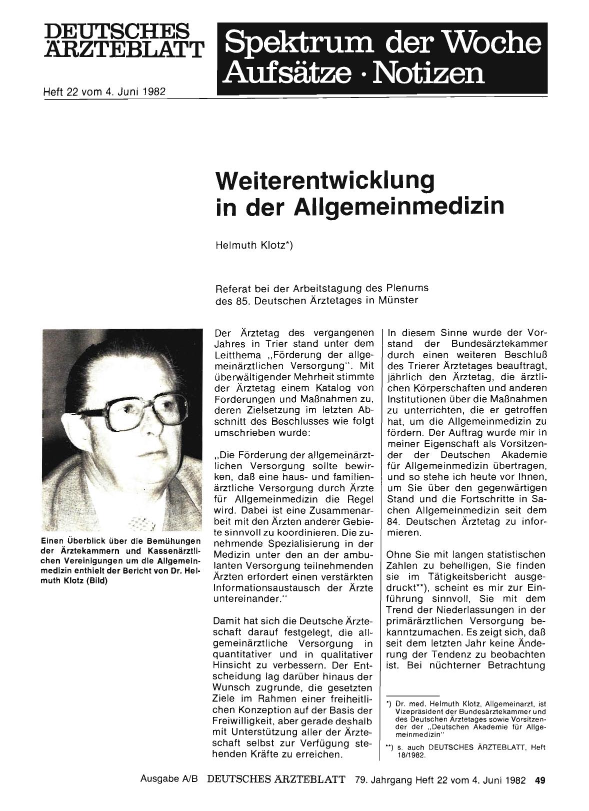 Vorschauseite 1: Weiterentwicklung in der Allgemeinmedizin